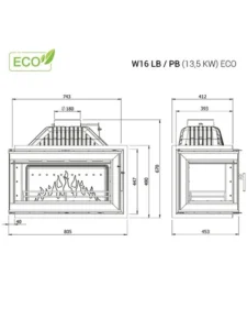 Poêle à bois encastrable - W16 (13,5 KW) ECO – Image 4