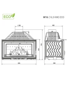 Poêle à bois encastrable - W16 (16,3 KW) ECO – Image 2